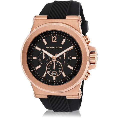 michael kors chronograph black dial black rubber mens watch mk8184|Michael Kors chronograph.